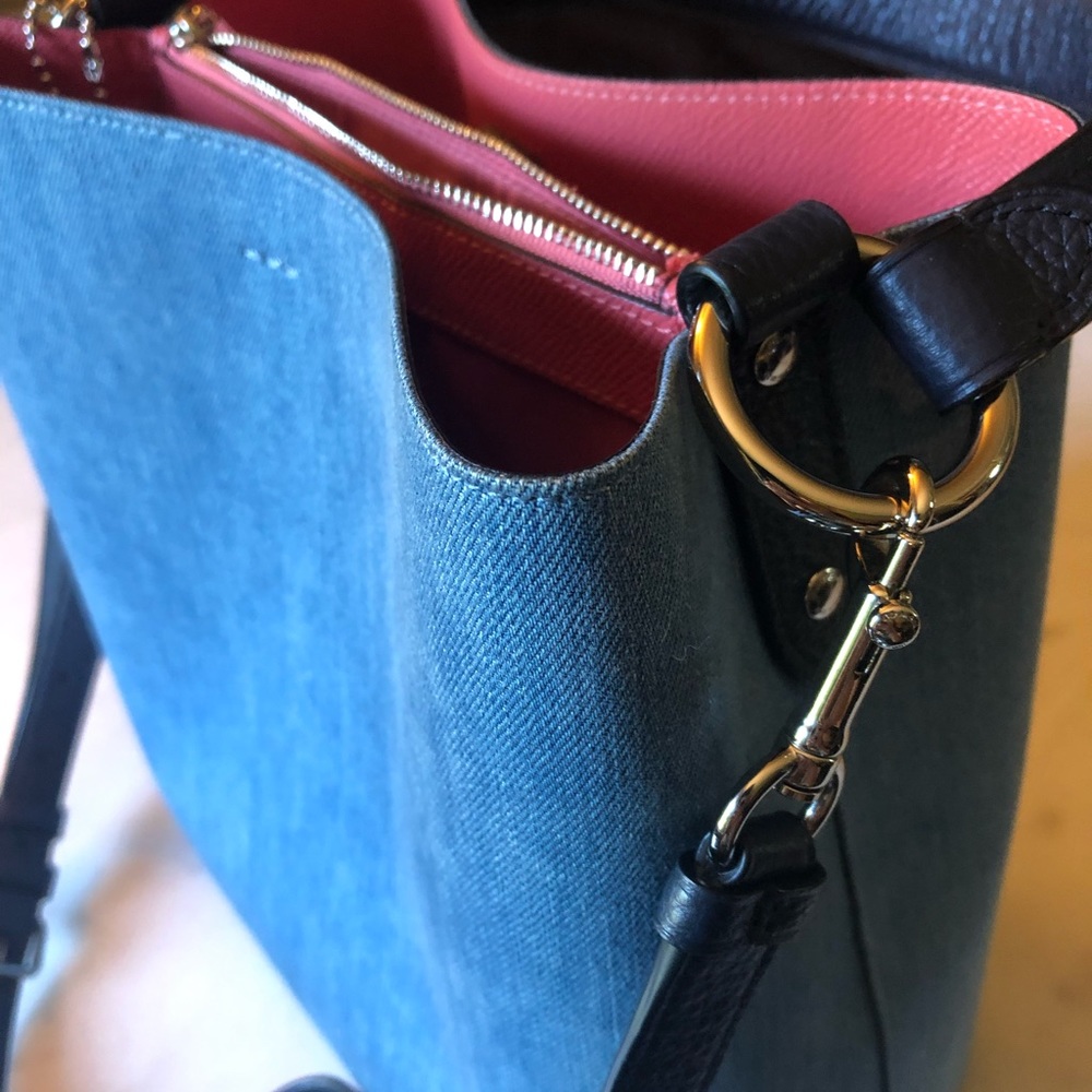 💎Coach Denim Bucket BagHTF/Rare Denim Coach Bucket Bag. - Picture 2 of 7